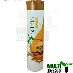 تصویر نرم کننده مو شون جینسینگ و کراتین مناسب موهای رنگ شده و آسیب دیده 400 میل Schon Conditioner With Ginseng Extract 400ml