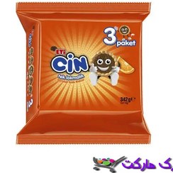 تصویر بیسکویت اتی جین با کرم ژله ای پرتقالی 342 گرمی Eti Cin 