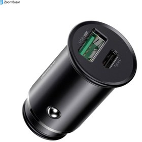 تصویر شارژر فندکی بیسوس مدل VOOC 30W Baseus Circular Metal PPS Quick Charger Car Charger 30W (Support VOOC) CCYS-C01