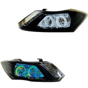 تصویر چراغ جلو اسپرت کوییک کروز مدل حلقه 3D مولتی کالر (ریموت دار) داخل فابریک بدون موتور دو عددی 