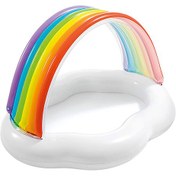 تصویر استخر بادی کودک سایه بان دار طرح رنگین کمان 57141