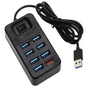 تصویر هاب پر سرعت Usb 3.0 یو اس بی ۳ دارای ۸ پورت و سیم ۱.۲ متری برند پی-نت P-net مدل P-251 
