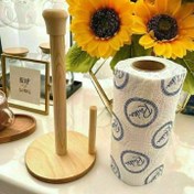 تصویر جا دستمال رولی آشپزخونه چوبی Wooden kitchen roll napkin holder