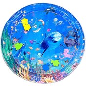 تصویر سفره آکواریومی دایره ای طرح حیوانات دریایی 