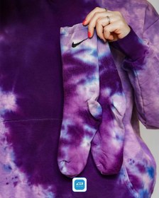 تصویر هودی تای دای ( شیبوری ) ابر و بادی بنفش Purple Tie Dye Hoodie