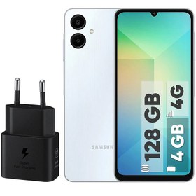 تصویر گوشی موبایل سامسونگ مدل Galaxy A06 دو سیم کارت ظرفیت 128 گیگابایت و رم 4 گیگابایت - به همراه شارژر 25 وات سامسونگ Samsung Galaxy A06 Dual SIM Storage 128GB And RAM 4GB Mobile Phone - With 25W Samsung Charger