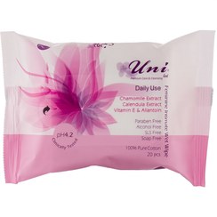 تصویر دستمال مرطوب و معطر پاک کننده بانوان روزانه یونی لد Uni Led Feminine Intimate Wet Wipe Daily Use