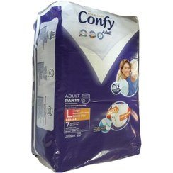 تصویر پوشک شورتی بزرگسال کانفی مدل پریمیوم سایز L بسته 7 عددی 