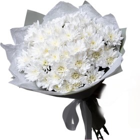 تصویر دسته گل داودی سفید 