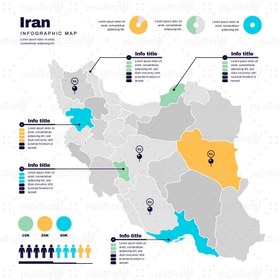 تصویر وکتور نقشه ایران استان به استان 