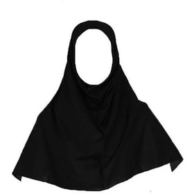 تصویر مقنعه کرپ مشکی قد صد ۱۰۰ 