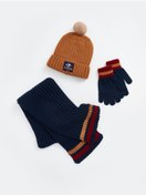 تصویر مجموعه کودک پسر LCW زرد شال، کلاه و دستکش - ال‌سی وایکیکی - LC Waikiki -- 857800333- اورجینال 