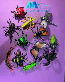 تصویر حشرات پلاستیکی بسته ۱۲ عددی اوریجینال 