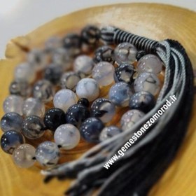 تصویر تسبیح عقیق شجر ترکیده ۳۳ دانه سایز مهره ۸ 