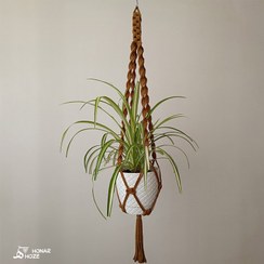 تصویر آویز گلدان مکرومه مدل نورا 