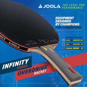 تصویر JOOLA Infinity Overdrive Ping Pong Paddle and Table Tennis Sets - Racket with Carbon Kevlar Technology amp Double Black Extreme Speed Rubber - Ping Pong Set includes 10 3 Star Ping Pong Balls amp Holder - ارسال 15 الی 20 روز کاری 