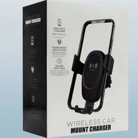 تصویر هولدر موبایل با شارژر وایرلس برندMOUNT CHARGER 