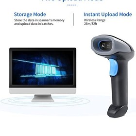 تصویر اسکنر بارکد دستی EACAM SCANNER 1D/2D/QR اسکنر 2.4G WIRLESS و USB WIRED WIRE SCANNER سازگار با سیستم رایانه ای ، اسکنر برای انبارهای کتابخانه خرده فروشی سوپر مارکت Eacam Handheld Barcode Scanner 1D/2D/QR Code Scanner 2.4G Wireless &amp; USB Wired Bar Code Reader Scanner Compatible with Computer system, Scanner for Supermarket Retail Library Logistics Warehouse