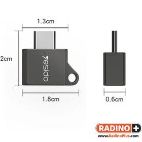 تصویر تبدیل OTG تایپ سی یسیدو مدل Yesido GS08 