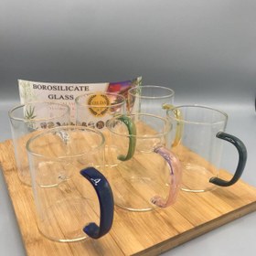 تصویر لیوان دسته رنگی ۶تایی 280ml دلی شعله مستقیم(اصلی) DELI GLASS Deli glass