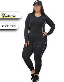 تصویر ست تیشرت شلوار سایز بزرگ زنانه NIKE کد 0012 NIKE womens big size pants t shirt set code 0012