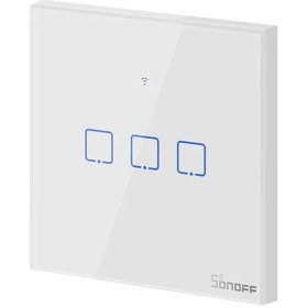 تصویر کلید هوشمند لمسی 3 پل سونوف SONOFF T1EU3C SONOFF T1EU3C Wi-Fi Smart Wall Touch Switches