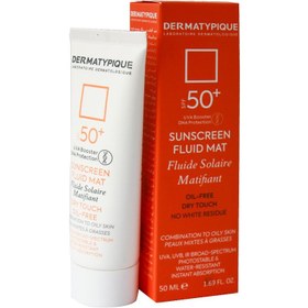 تصویر کرم ضدافتاب فلوئيد بی رنگ مناسب پوست چرب درماتپيک مدل DERMATYPIQUE Sunscreen SPF50+ Fluid Mat DERMATYPIQUE Sunscreen SPF50+ Fluid Mat 50ml