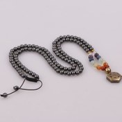 تصویر گردنبند حدید و هفت چاکرا به همراه مدال حدید و حکاکی حرز حضرت سلیمان و حرز امام علی (G.173) 