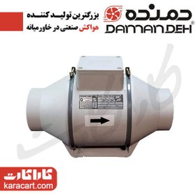 تصویر فن بین کانالی مدل VLN-10C2S- سایز10 سانت- توان موتور 33W و دور موتور 2450 - تکفاز- با موتور کلاس B و 44-IP - مارک دمنده 