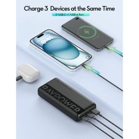 تصویر پاوربانک ۲۰۰۰۰ میلی‌آمپری راوپاور مدل RP-PB1229 RAVPower RP-PB1229 20000mAh Powerbank