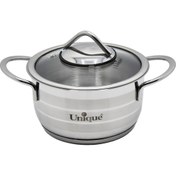 تصویر قابلمه تک استیل یونیک سایز 16 کد 9903 unique single steel pot, size 16, code 9903