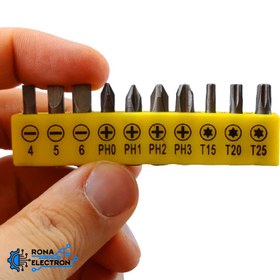 تصویر ست نوک پیچ گوشتی 10 عددی ست 10 عددی نوک پیچ گوشتی