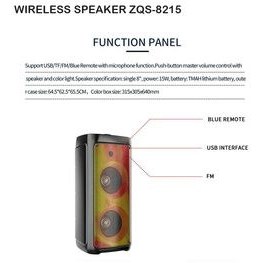 تصویر اسپیکر شارژی مدل Zqs 8215 Portable Speaker Model Zqs 8215