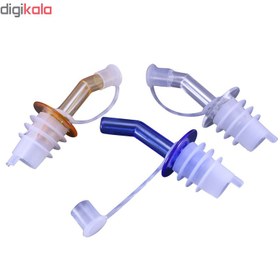 تصویر درپوش و آرام ریز بطری مدل TK03 بسته سه عددی - سبز آبی 