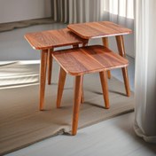 تصویر میز عسلی مربع مدل مینیمال ۳ عددی 