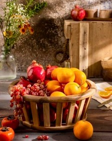 تصویر سبد گرد چوبی اماهوم 30/ROUND BASKET سبد (نان و سبزی)چوبی با یکسال ضمانت