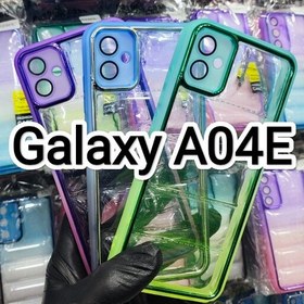 تصویر بک کاور پافری شفاف رنگی مناسب برای گوشی موبایل سامسونگ A04E SAMSUNG XALAXY A04E 