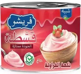 تصویر خامه فرشو توت فرنگی قوطی 150 گرم FERESHO مدل Cream Premium Quality Strawbery Fresho Cream Strawberry 150gr