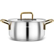 تصویر قابلمه استیل القایی کاراجا macka طلایی 16 سانتی 