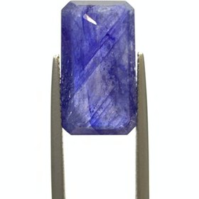 تصویر نگین یاقوت کبود اصل آفریقا تراش امرالد سایز 19*10 