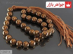 تصویر تسبیح حدید صینی 33 دانه رنگ مسی گرد خوش دست کد 126014 