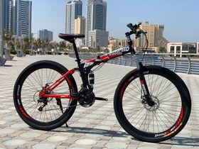تصویر دوچرخه تاشو سایز ۲۶ ، ۲۴ و ۲۷ NEW SPEED دنده شیمانو‌ رنگ‌ قرمز 