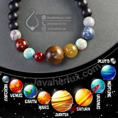 تصویر دستبند سیارات منظومه شمسی چند جواهر سنگ چاکرا جواهر لوکس _ کد 401013 