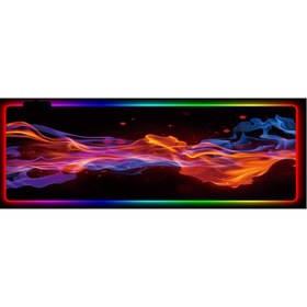 تصویر ماوس پد گیمینگ RGB ریزر مدل آتشین ابعاد 30*80 سانتی متر 