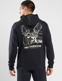 تصویر هودی شاین راحت از جنس تره‌تی فرانسوی برند new balance French Terry Relaxed Shine Hoodie