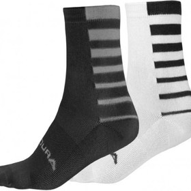 تصویر جوراب دوچرخه سواری اندورا مدل Endura Coolmax Stripes II Socken (2er-Pack) S/M 