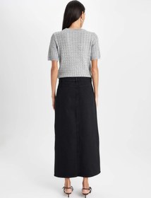 تصویر دامن جین زنانه مشکی دفکتو 