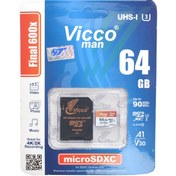 تصویر رم موبایل ویکومن (Vicco man) مدل 64GB Micro SDXC 600XPlus UHS-I U3 A1-V30 90MB/S خشاب دار 