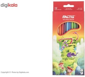 تصویر مداد رنگی 12 رنگ فکتیس با جعبه مقوایی Factis Color Pencil Pack of 12 with Carton Box