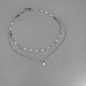 تصویر گردنبند دو لاین ستاره 